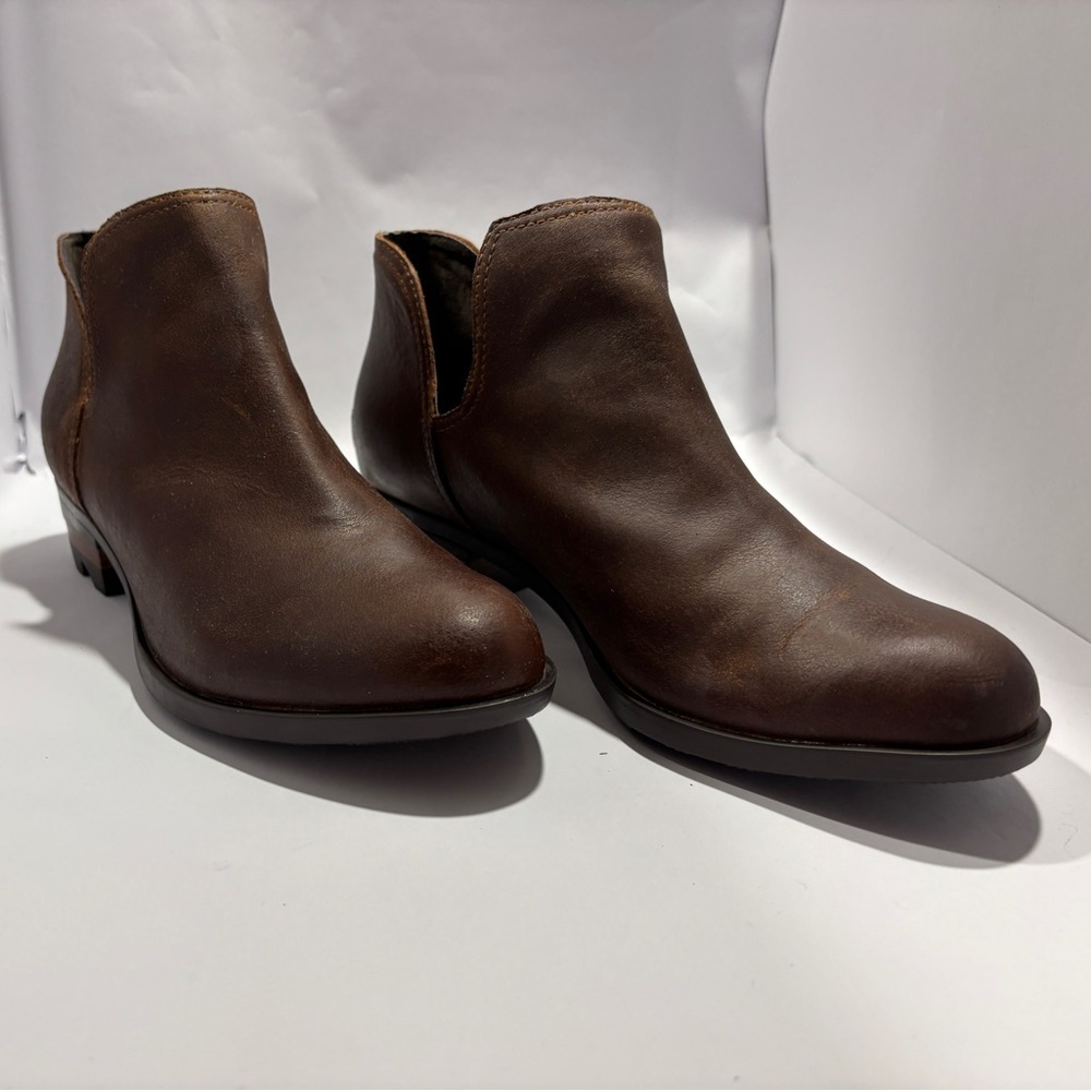 Women’s 8.5 brown Sorel ankle leather boots - Picture 3 of 6